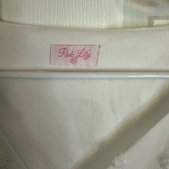 Pink Lily Picture perfect moments white dress Size 2x - Picture 4 of 5